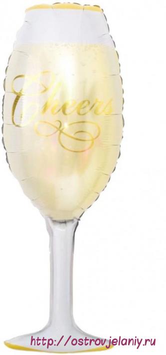 Фольгированный шар (41&#039;&#039;/104 см) Фигура, Бокал шампанского