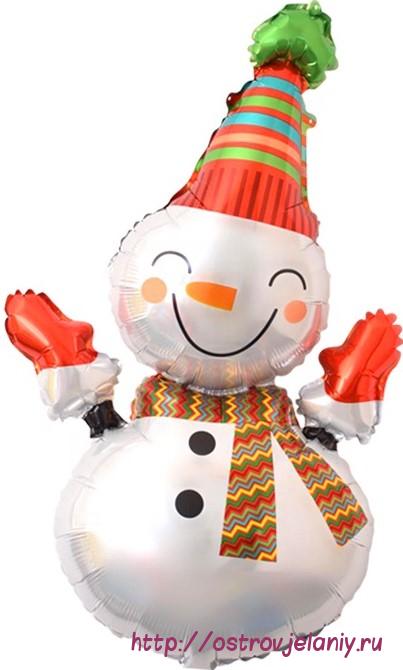 Шар (39&#039;&#039;/99 см) Фигура, Веселый снеговик