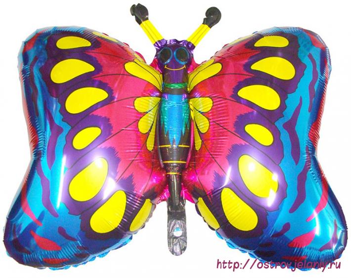 Воздушный шар (14&#039;&#039;/36 см) Мини-фигура, Бабочка, Синий, 1 шт.