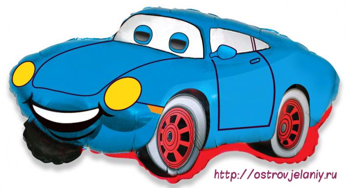 Воздушный шар (14&#039;&#039;/36 см) Мини-фигура, Гоночная машина, Синий
