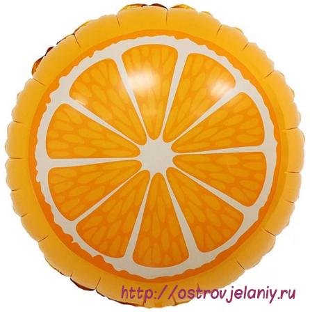 Воздушный шар (18&#039;&#039;/46 см) Круг, Апельсин, Оранжевый