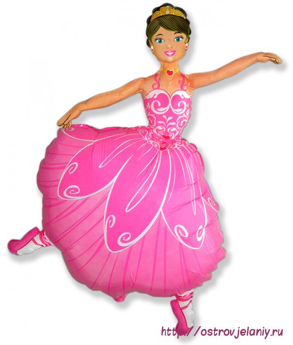 Фольгированный шар (40&#039;&#039;/102 см) Фигура, Балерина, Розовый