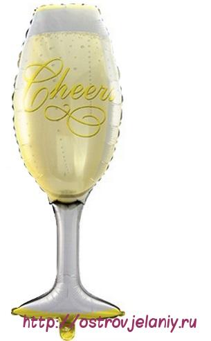 Воздушный шар с клапаном (17&#039;&#039;/43 см) Мини-фигура, Бокал шампанского