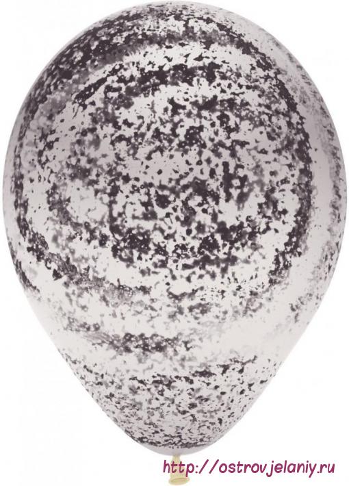 Шар (12&#039;&#039;/30 см) Граффити, Мраморный узор, Прозрачный (390), кристалл