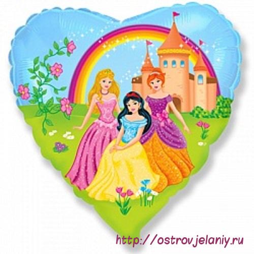Воздушный шар (18&#039;&#039;/46 см) Сердце, Замок принцессы