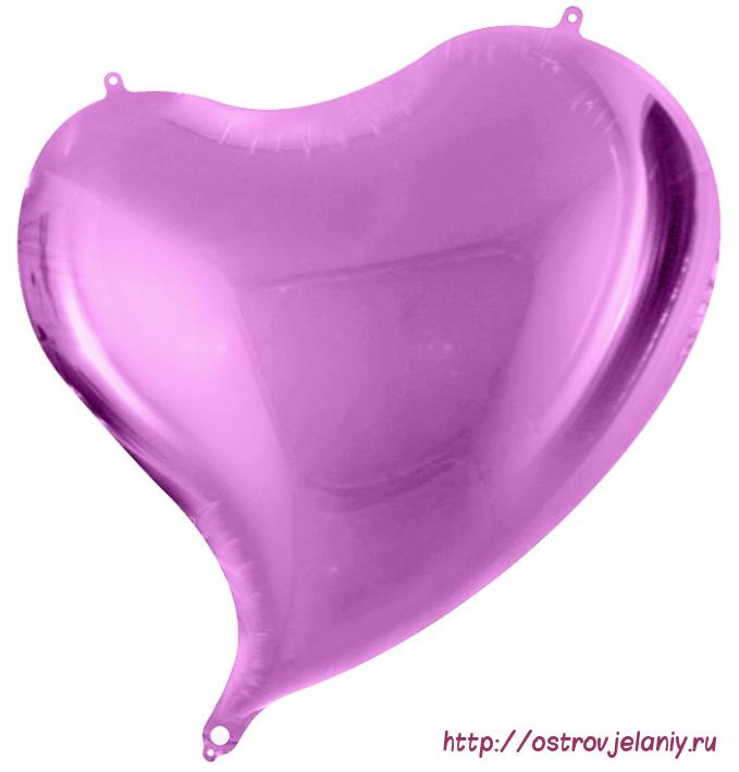 Шар (18&#039;&#039;/46 см) Сердце, Изгиб, Фиолетовый
