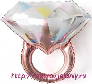 Шар (27&#039;&#039;/69 см) Фигура, Кольцо с бриллиантом, Розовое Золото