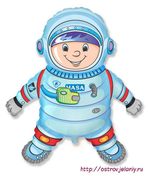 Воздушный шар (14&#039;&#039;/36 см) Мини-фигура, Космонавт, Голубой