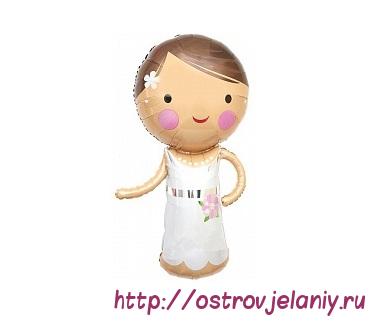 Воздушный шар с клапаном (16&#039;&#039;/41 см) Мини-фигура, Красавица Невеста