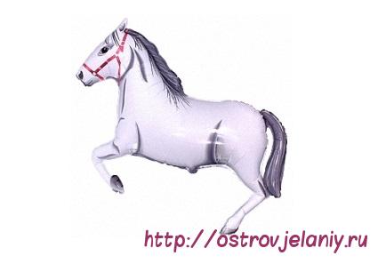 Воздушный шар (16&#039;&#039;/41 см) Мини-фигура, Лошадь, Белый