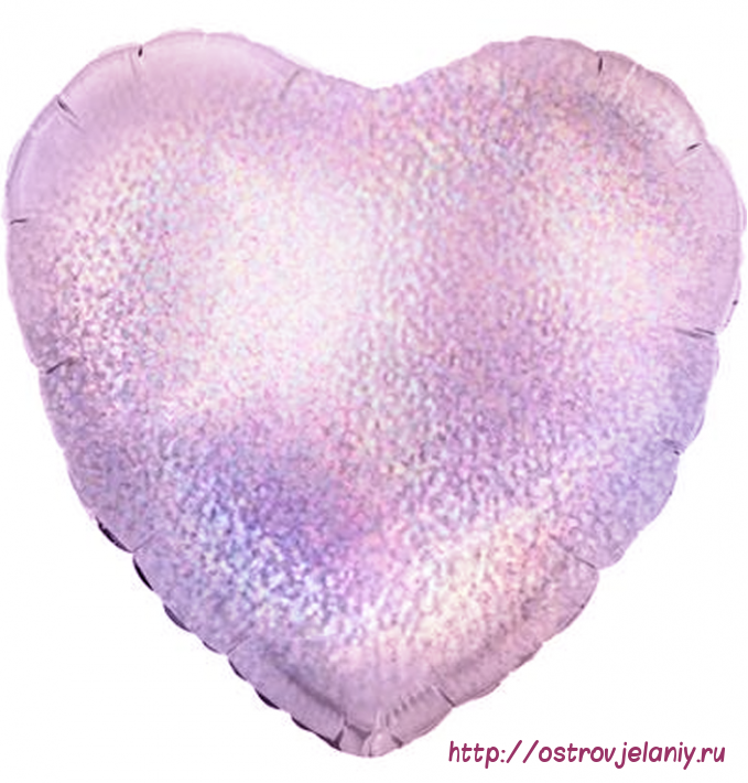 Шар (18&#039;&#039;/46 см) Сердце, Розовый голография
