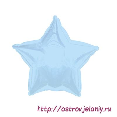 Шар (18&#039;&#039;/46 см) Звезда, Светло-голубой