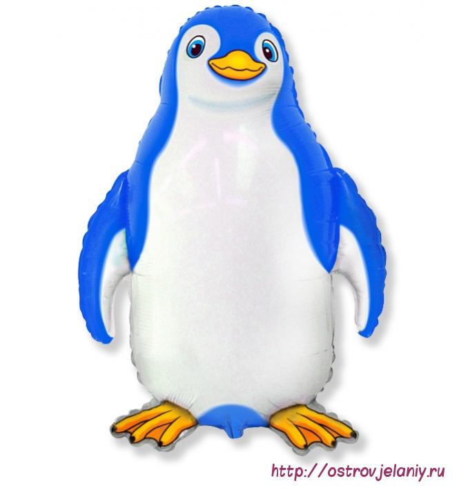 Воздушный шар (13&#039;&#039;/33 см) Мини-фигура, Счастливый пингвин, Синий