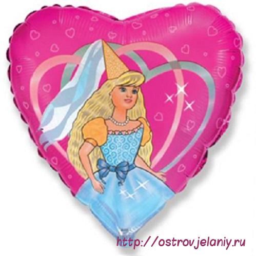 Воздушный шар (18&#039;&#039;/46 см) Сердце, Танцующая девушка, Розовый