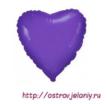 Шар (32&#039;&#039;/81 см) Сердце, Фиолетовый