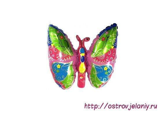 Воздушный шар с клапаном (16&#039;&#039;/41 см) Мини-фигура, Экзотическая бабочка, Розовый