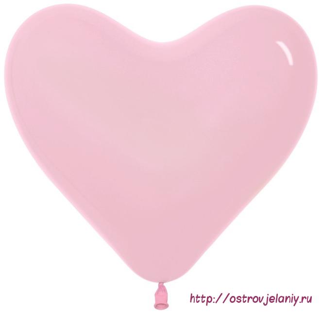 Латексный воздушный шар-сердце (12&#039;&#039;/30 см) Светло-розовый (109), пастель