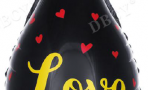 Шар (33''/84 см) Фигура, Бутылка, Шампанское "Love", Черный