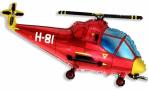 Фольгированный шар (38''/97 см) Фигура, Вертолет, Красный