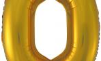 Воздушный шар (40''/102 см) Цифра, 0, Золото
