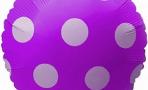 Воздушный шар (18''/46 см) Круг, Большие точки, Фиолетовый