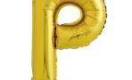 Шар с клапаном (16''/41 см) Мини-буква, Р, Золото