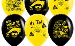 Воздушный шар (12''/30 см) Вечеринка Emoji, Черный / Желтый, пастель, 2 ст