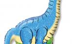 Воздушный шар (16''/41 см) Мини-фигура, Динозавр диплодок, Синий
