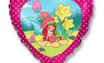 Воздушный шар (18''/46 см) Сердце, Клубничка в саду, Розовый