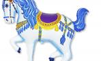 Воздушный шар (15''/38 см) Мини-фигура, Лошадь карусельная, Синий