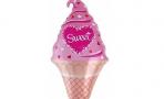 Воздушный шар с клапаном (17''/43 см) Мини-фигура, Мороженое (сладкое) , Розовый