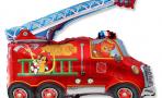 Шар (14''/36 см) Мини-фигура, Пожарная машина, Красный