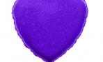 Шар (18''/46 см) Сердце, Фиолетовый голография
