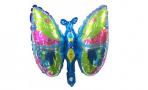 Воздушный шар с клапаном (16''/41 см) Мини-фигура, Экзотическая бабочка, Голубой