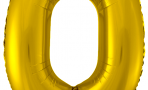 Воздушный шар (34''/86 см) Цифра, 0, Золото