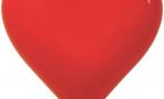 Латексный воздушный шар-сердце (12''/30 см) Красный (015), пастель