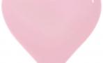 Латексный воздушный шар-сердце (12''/30 см) Светло-розовый (109), пастель