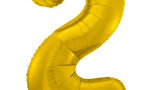 Воздушный шар (34''/86 см) Цифра, 2, Золото